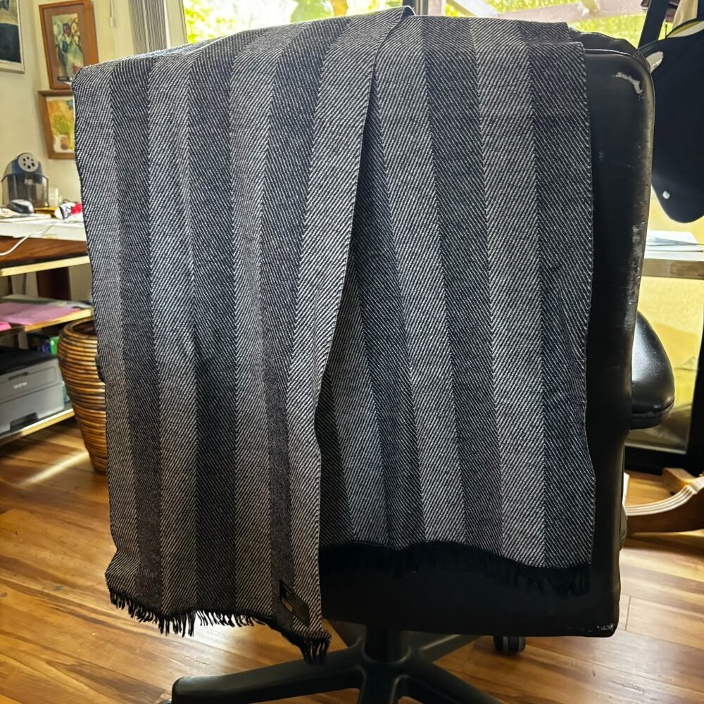 St Michael Pure new wool scarf.  Made in the UK. Black and Grey - Like new